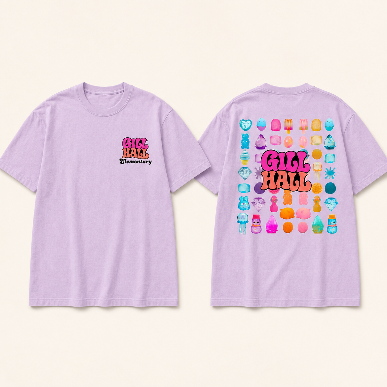 Can't Resist the Spirit Squish Shirt in light purple, front and back